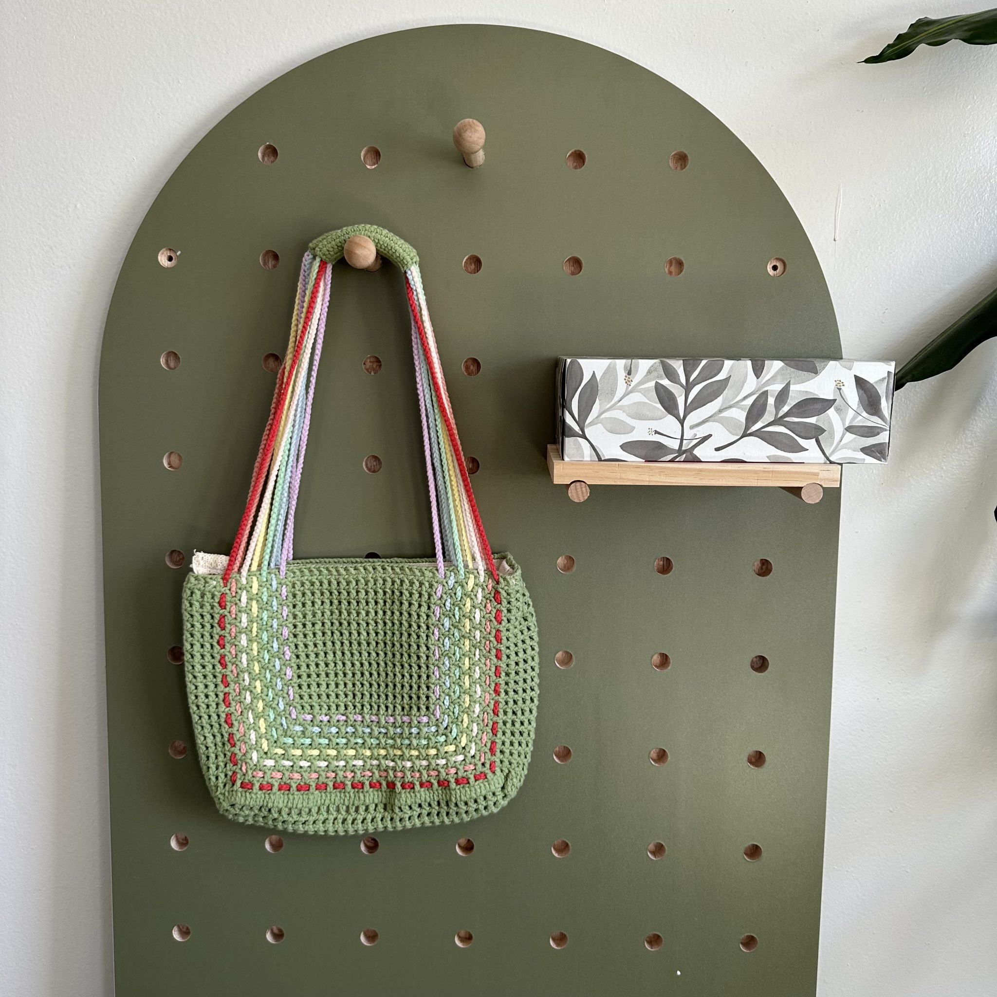 Shoulder Bag Rainbow Strap Green