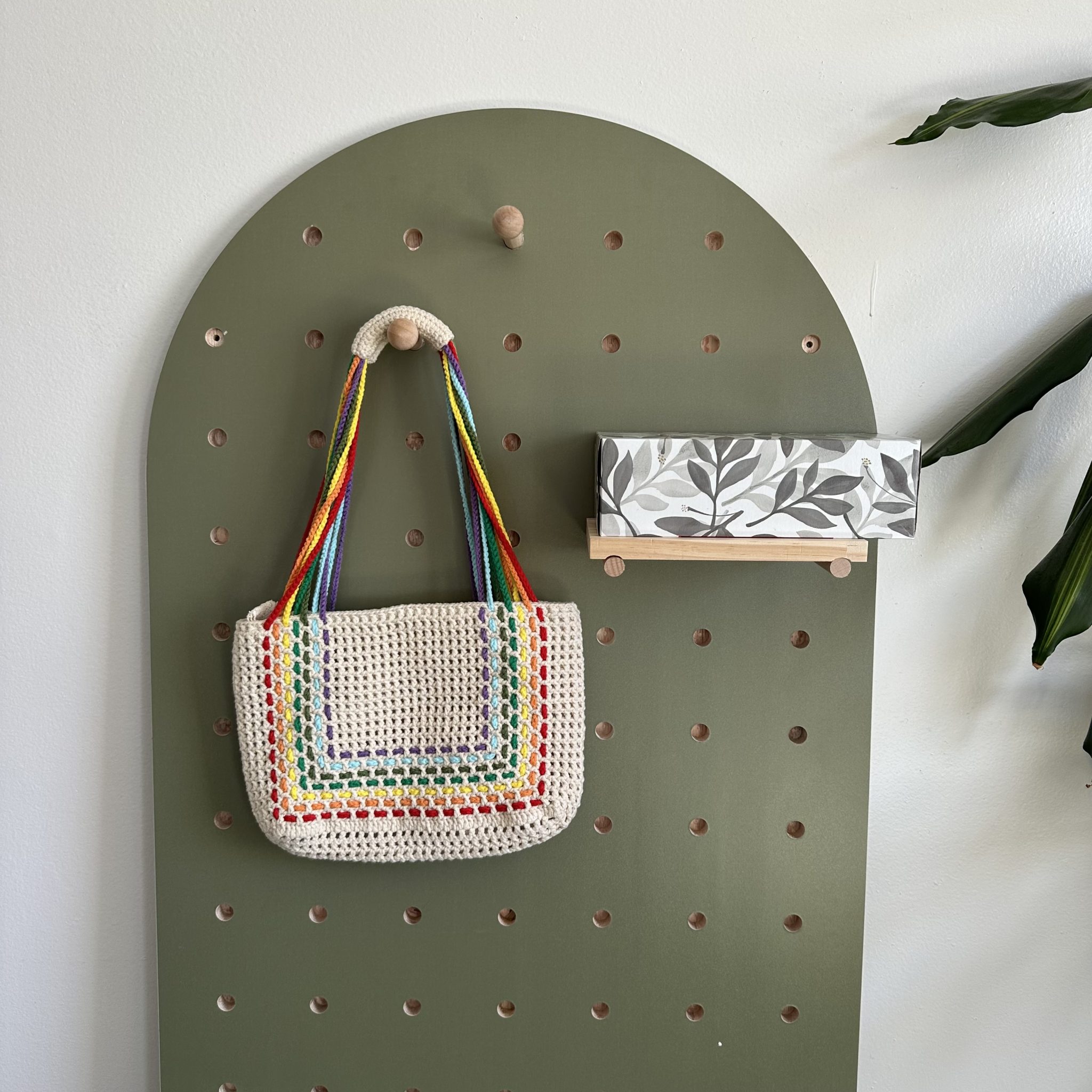 Shoulder Bag Rainbow Strap Beige