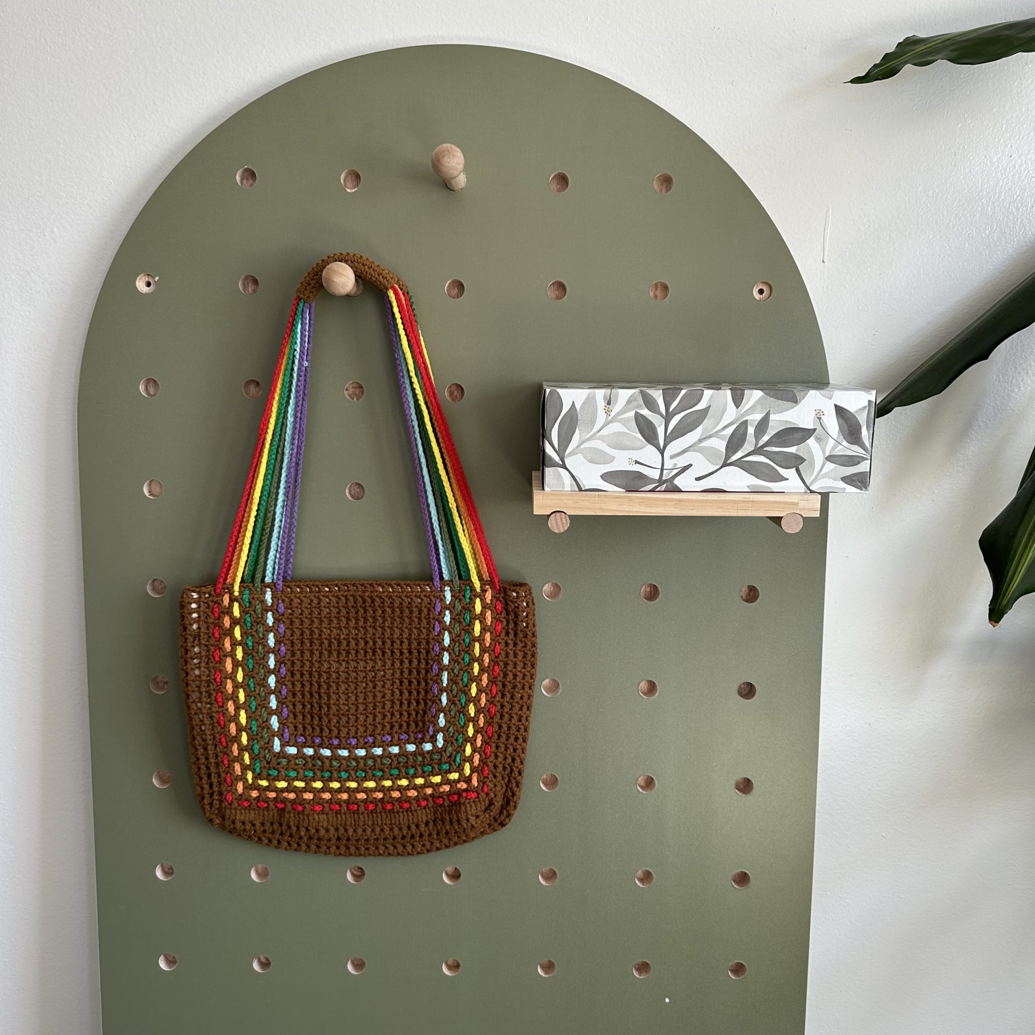 Shoulder Bag Rainbow Strap Brown